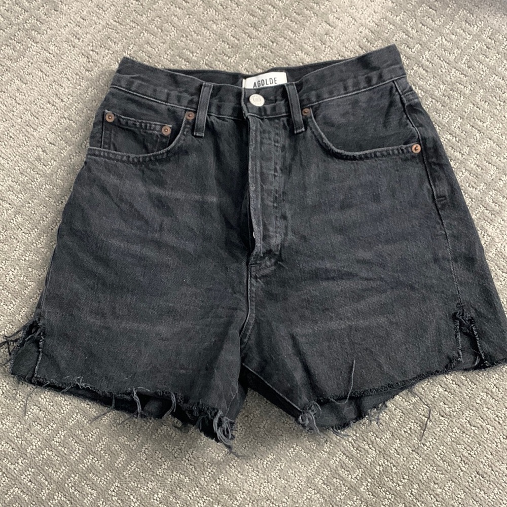 Agolde Parker Denim Short Black Size 25